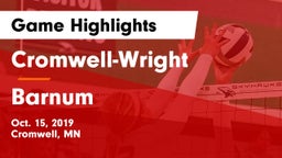 Cromwell-Wright  vs Barnum  Game Highlights - Oct. 15, 2019