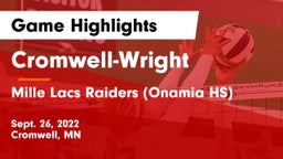Cromwell-Wright  vs Mille Lacs Raiders (Onamia HS) Game Highlights - Sept. 26, 2022