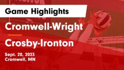 Cromwell-Wright  vs Crosby-Ironton  Game Highlights - Sept. 20, 2023