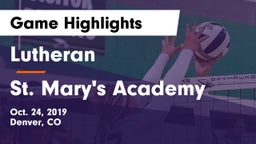 Lutheran  vs St. Mary's Academy  Game Highlights - Oct. 24, 2019