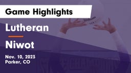 Lutheran  vs Niwot  Game Highlights - Nov. 10, 2023