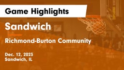 Sandwich  vs Richmond-Burton Community  Game Highlights - Dec. 12, 2023