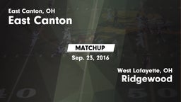 Matchup: East Canton vs. Ridgewood  2016