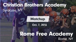 Matchup: Christian Brothers A vs. Rome Free Academy  2016