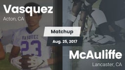 Matchup: Vasquez vs. McAuliffe  2017