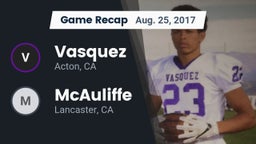 Recap: Vasquez  vs. McAuliffe  2017