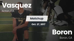 Matchup: Vasquez vs. Boron  2017