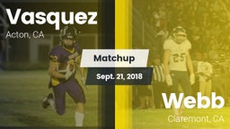 Matchup: Vasquez vs. Webb  2018