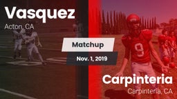 Matchup: Vasquez vs. Carpinteria  2019