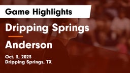 Dripping Springs  vs Anderson Game Highlights - Oct. 3, 2023