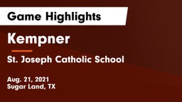 Kempner  vs St. Joseph Catholic School Game Highlights - Aug. 21, 2021