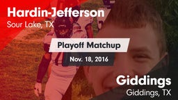 Matchup: Hardin-Jefferson vs. Giddings  2016