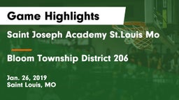 Saint Joseph Academy St.Louis Mo vs Bloom Township  District 206 Game Highlights - Jan. 26, 2019