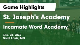 St. Joseph's Academy vs Incarnate Word Academy Game Highlights - Jan. 28, 2023