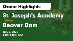 St. Joseph's Academy vs Beaver Dam  Game Highlights - Jan. 7, 2024