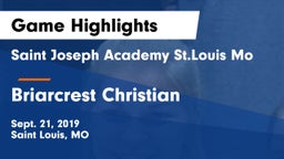 Saint Joseph Academy St.Louis Mo vs Briarcrest Christian  Game Highlights - Sept. 21, 2019