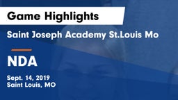 Saint Joseph Academy St.Louis Mo vs NDA Game Highlights - Sept. 14, 2019