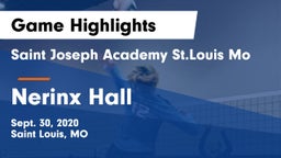 Saint Joseph Academy St.Louis Mo vs Nerinx Hall  Game Highlights - Sept. 30, 2020