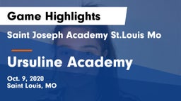 Saint Joseph Academy St.Louis Mo vs Ursuline Academy  Game Highlights - Oct. 9, 2020
