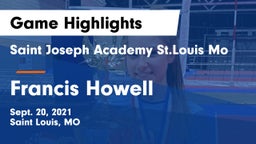 Saint Joseph Academy St.Louis Mo vs Francis Howell  Game Highlights - Sept. 20, 2021