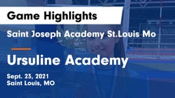 Saint Joseph Academy St.Louis Mo vs Ursuline Academy  Game Highlights - Sept. 23, 2021
