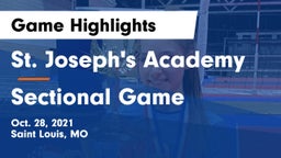 St. Joseph's Academy vs Sectional Game Game Highlights - Oct. 28, 2021