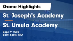 St. Joseph's Academy vs St. Ursula Academy  Game Highlights - Sept. 9, 2023