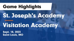 St. Joseph's Academy vs Visitation Academy Game Highlights - Sept. 18, 2023