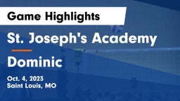 St. Joseph's Academy vs Dominic Game Highlights - Oct. 4, 2023