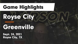 Royse City  vs Greenville  Game Highlights - Sept. 24, 2021