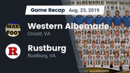 Recap: Western Albemarle  vs. Rustburg  2019