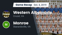 Recap: Western Albemarle  vs. Monroe  2019