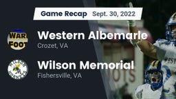 Recap: Western Albemarle  vs. Wilson Memorial  2022