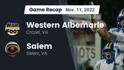 Recap: Western Albemarle  vs. Salem  2022