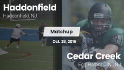 Matchup: Haddonfield vs. Cedar Creek  2016