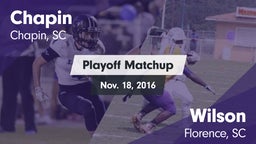 Matchup: Chapin vs. Wilson  2016