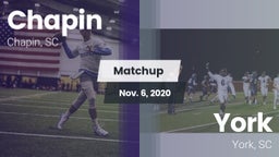 Matchup: Chapin vs. York  2020