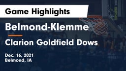 Belmond-Klemme  vs Clarion Goldfield Dows  Game Highlights - Dec. 16, 2021