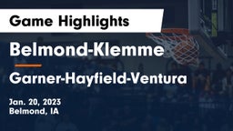 Belmond-Klemme  vs Garner-Hayfield-Ventura  Game Highlights - Jan. 20, 2023