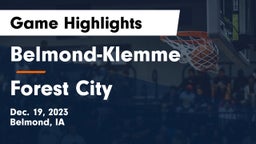 Belmond-Klemme  vs Forest City  Game Highlights - Dec. 19, 2023