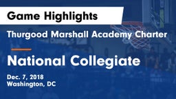 Thurgood Marshall Academy Charter vs National Collegiate Game Highlights - Dec. 7, 2018