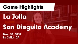 La Jolla  vs San Dieguito Academy Game Highlights - Nov. 30, 2018