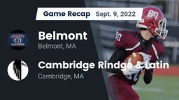 Recap: Belmont  vs. Cambridge Rindge & Latin  2022