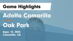 Adolfo Camarillo  vs Oak Park  Game Highlights - Sept. 12, 2023