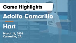 Adolfo Camarillo  vs Hart  Game Highlights - March 16, 2024