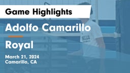Adolfo Camarillo  vs Royal  Game Highlights - March 21, 2024