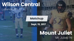 Matchup: Wilson Central vs. Mount Juliet  2017