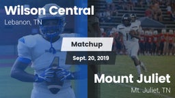 Matchup: Wilson Central vs. Mount Juliet  2019