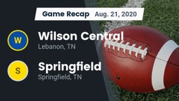 Recap: Wilson Central  vs. Springfield  2020