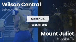 Matchup: Wilson Central vs. Mount Juliet  2020